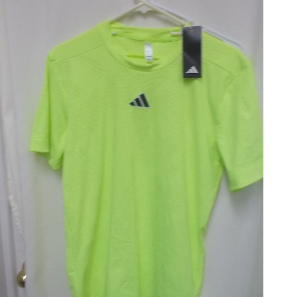 Adidas FLFT Tee Pro Tennis Shirt Mens Small Lucid Lemon Neon Yellow IK7108 NWT